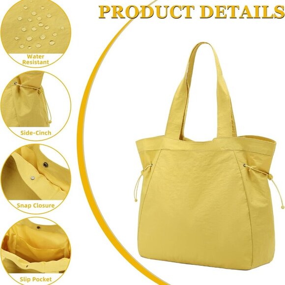 Large Women's Tote Bag Nylon Waterproof Travel Work Shopping Gym - Picture 5 of 6
